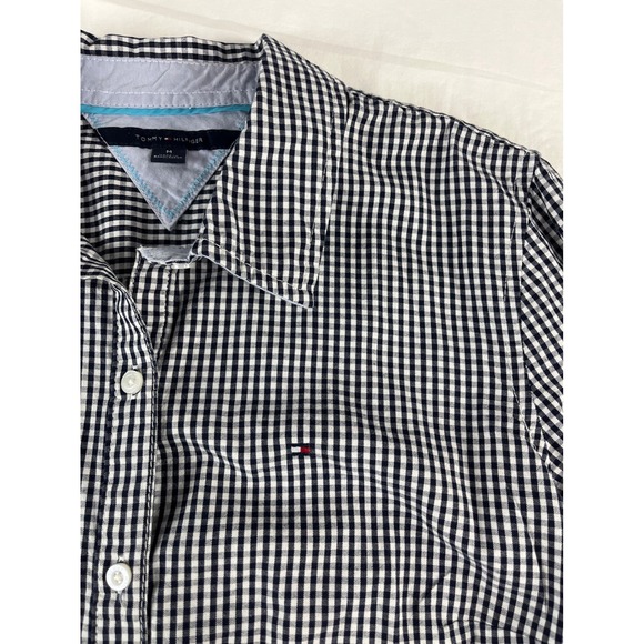 Tommy Hilfiger Women's Checkered Long Sleeve Button Down Shirt Top Medium - Picture 1 of 6
